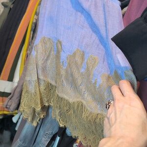 By Sofie Paris Purple Cami W/Tan Lace Linen Sz S